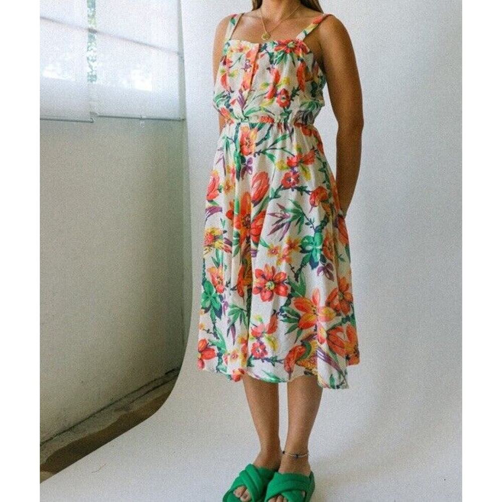 Jackie O! Vintage Bird MIDI Dress Size 5